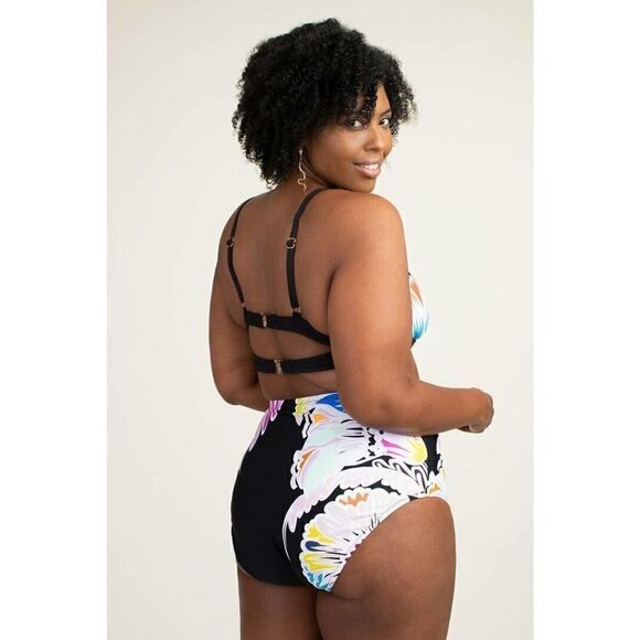 Trina Turk Womens Two Piece Tropical Floral Swimsuit Size 22W NWT - Picture 4 of 12